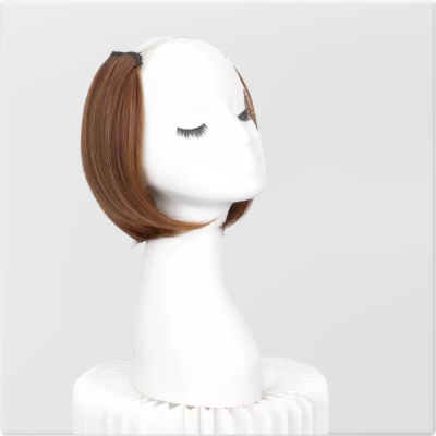 Extension cheveux clip brun lisse coupe bob