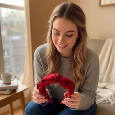 Serre tête femme fleurs tissu confortable sans dents