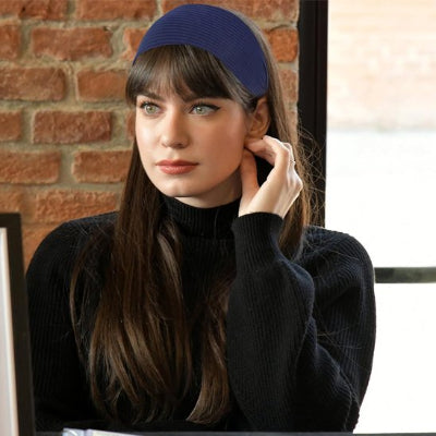 Bandeau cheveux doux et extensible bleu