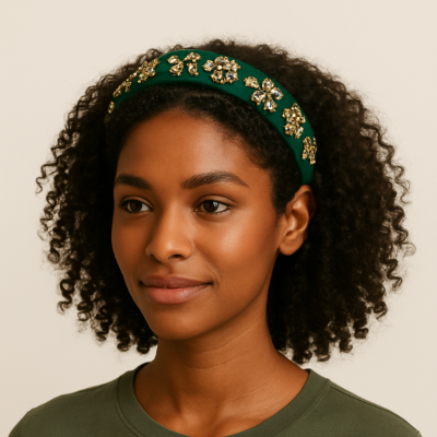 Bandeau cheveux femme noir style glamour