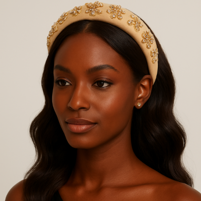 Bandeau femme satin brillant accessoire coiffure luxe