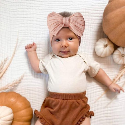 Bandeau bébé fille beige