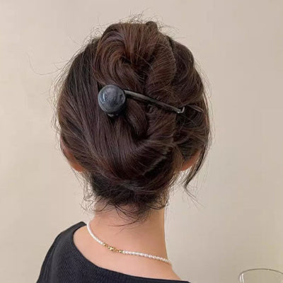 Barrette cheveux torsadée élégante avec perles décoratives