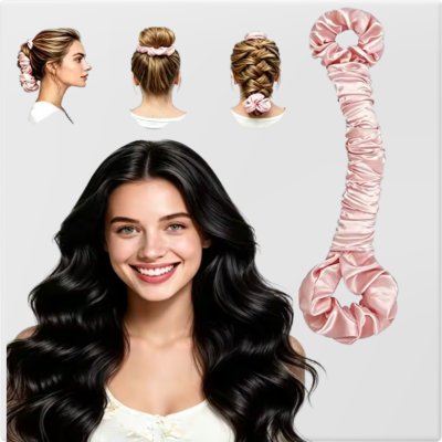 Bigoudis sans chaleur satin rose doux femme