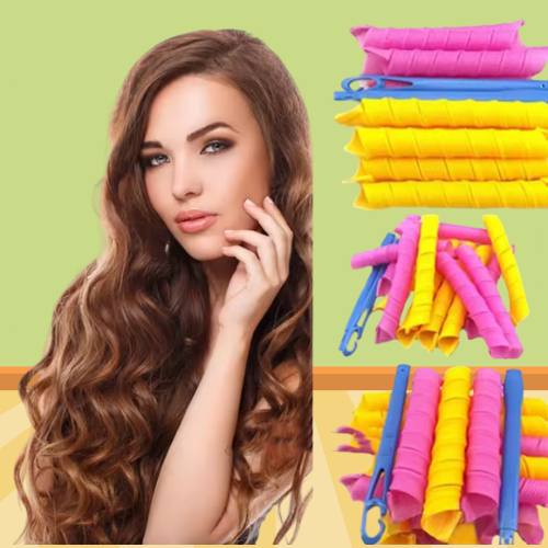 Bigoudis souples en spirale 30 cm sans chaleur pour boucles naturelles