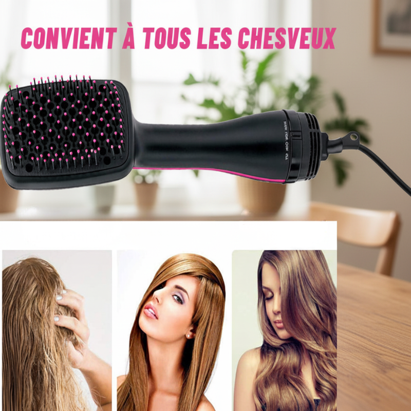 Brosse à cheveux adaptée tous types de cheveux