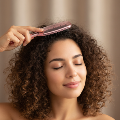 Brosse à cheveux – massage cuir chevelu bouclés
