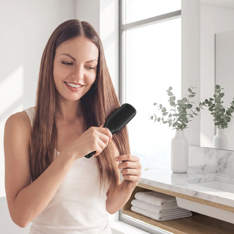 Brosse à lisser les cheveux tous types résultat lisse