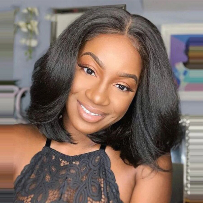 Coiffure perruque avec volume naturel
