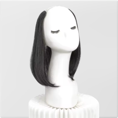 Extension cheveux clip noire lisse volume naturel