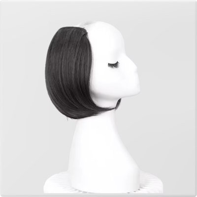 Extension cheveux clip noire volume carré court