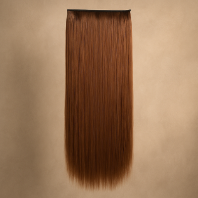 Extension cheveux en clip brun lisse