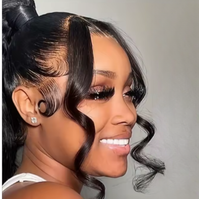 Frange Rideau Cheveux Bouclés coiffure élégante