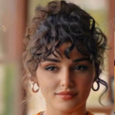 Frange cheveux bouclés long look romantique