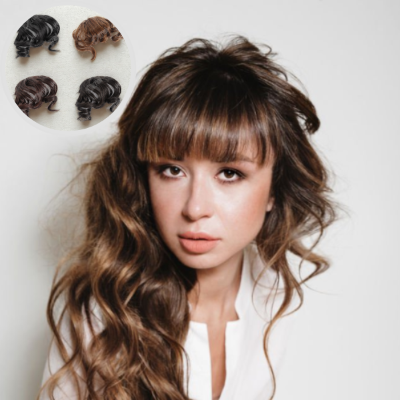 Frange cheveux bouclés long style romantique