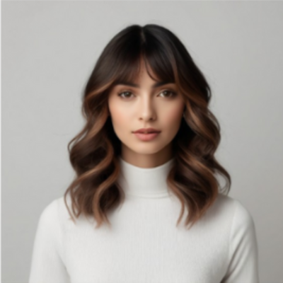 Frange cheveux ondules style naturel indétectable