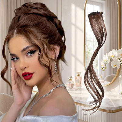 Frange rideau boucles à clipser blond naturel