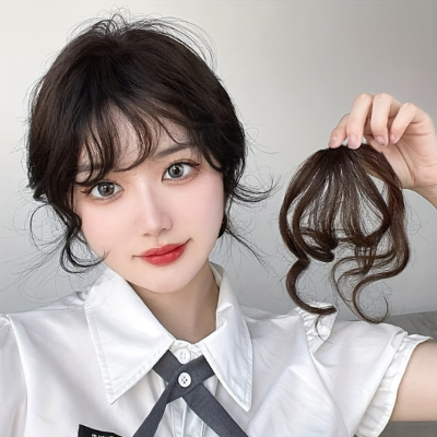 Frange rideau ondulé effet coiffure
