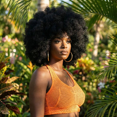 Perruque afro crepus élégante et naturelle
