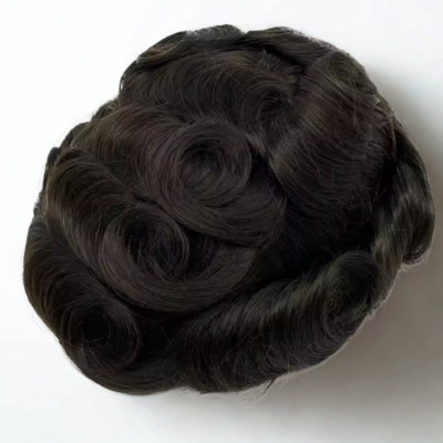 Perruque calvitie prothèse capillaire noire