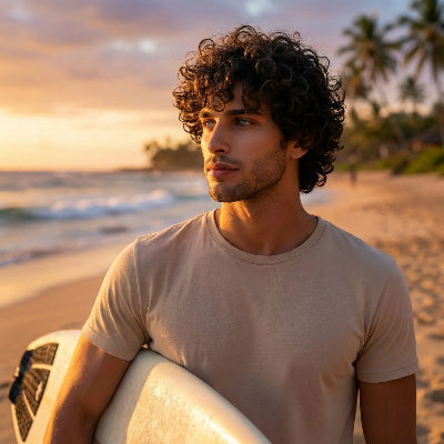 Perruque en fibre synthétiques homme effet cheveux naturels