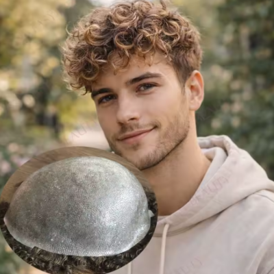 Perruque homme calvitie base invisible 0,1 mm