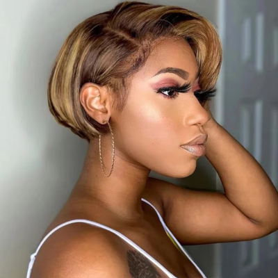 Perruque naturelle courte cheveux lisses