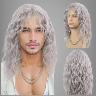 Perruque realiste homme portée au quotidien look naturel