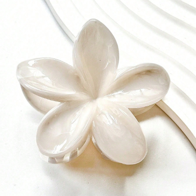 Pince à cheveux fleur blanche élégante
