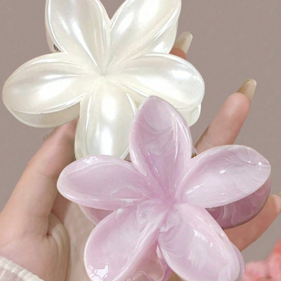 Pince à cheveux fleur ton naturel