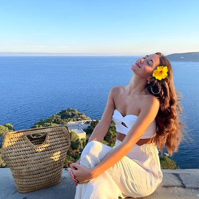 Pince cheveux fleur accessoire vacances mer