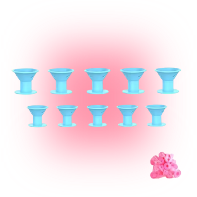 Rouleaux pour cheveux silicone bleu tutoriel 4 étapes