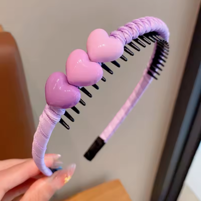 Serre tete enfant violet cœur confortable et stylé