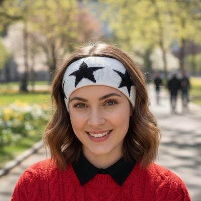 Bandeau cheveux motif étoiles contrastées