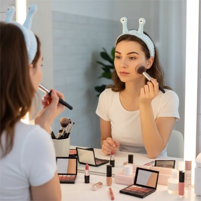 Bandeau maquillage bleu accessoire polyvalent