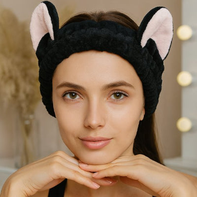 Bandeau maquillage noir douce et moelleuse