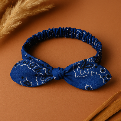 bandeau pour les cheveux bleu fleuri
