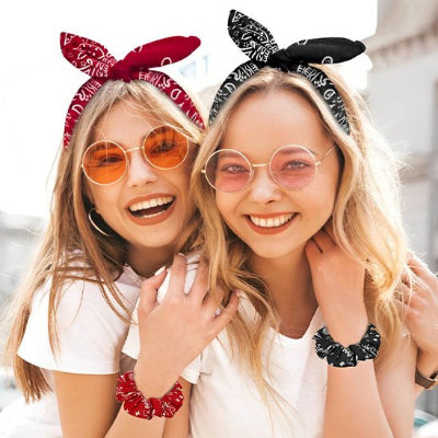 bandeau pour les cheveux rouge et noir