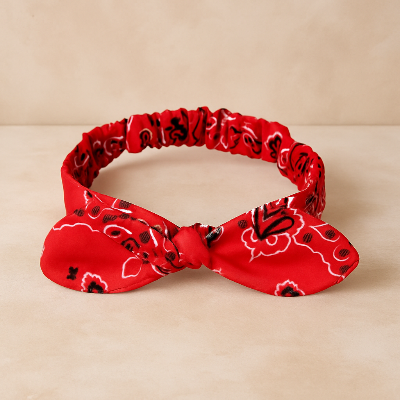 bandeau pour les cheveux rouge fleuri