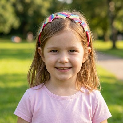 Bandeau serre tete arc-en-ciel pailleté cœur fille