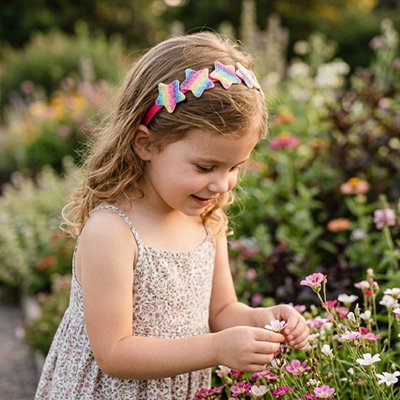 Bandeau serre tete multicolore brillant style festif fille