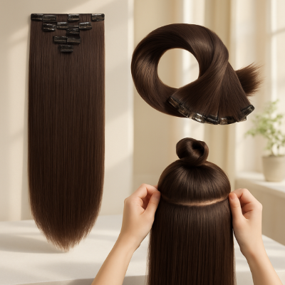 extension cheveux à clips effet naturel