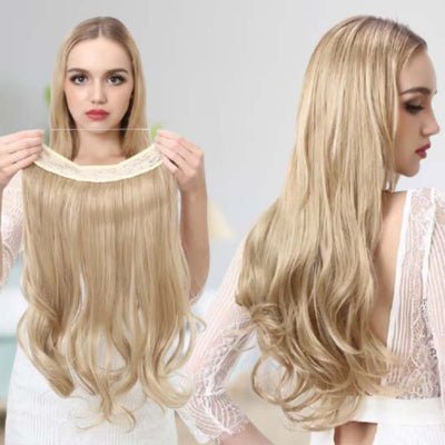 Extension cheveux clip naturel blond ondulé 