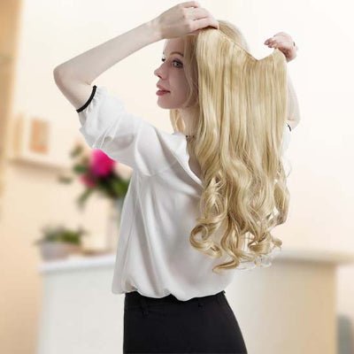 Extension cheveux clip blond naturel application facile