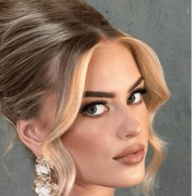 Frange bouclé élégante coiffure de soirée