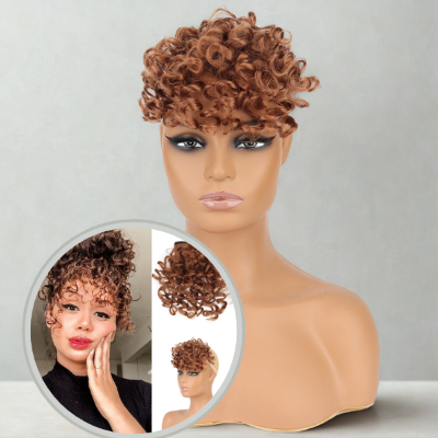 frange ondulée postiche bouclé mannequin