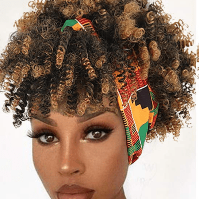 Perruque afro pour cheveux crépus blond