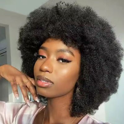 Perruque afro noire courte moderne