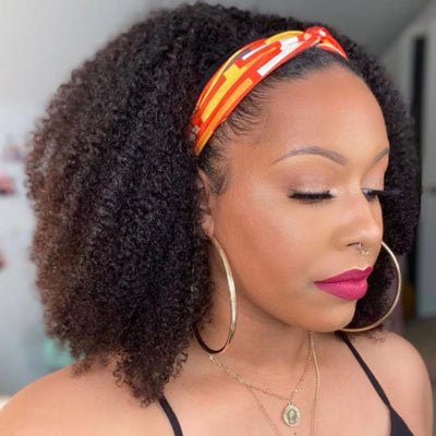 Perruque afro bouclée avec bandeau