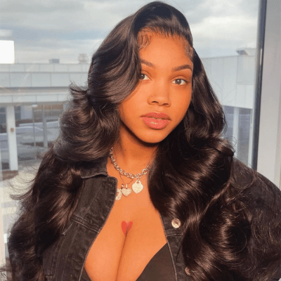 Perruque femme noire longue naturelle